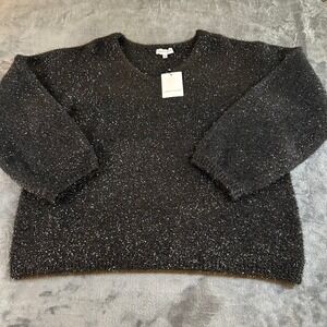 Gibson & Latimer Sparkle Sweater V-Neck Long‎ Sleeve Pullover Womens Extra Large